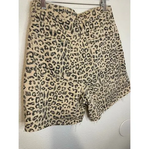 Free People We The Free Dog Town Cheetah Print High Waisted Boho Shorts Size 30 - Picture 12 of 14